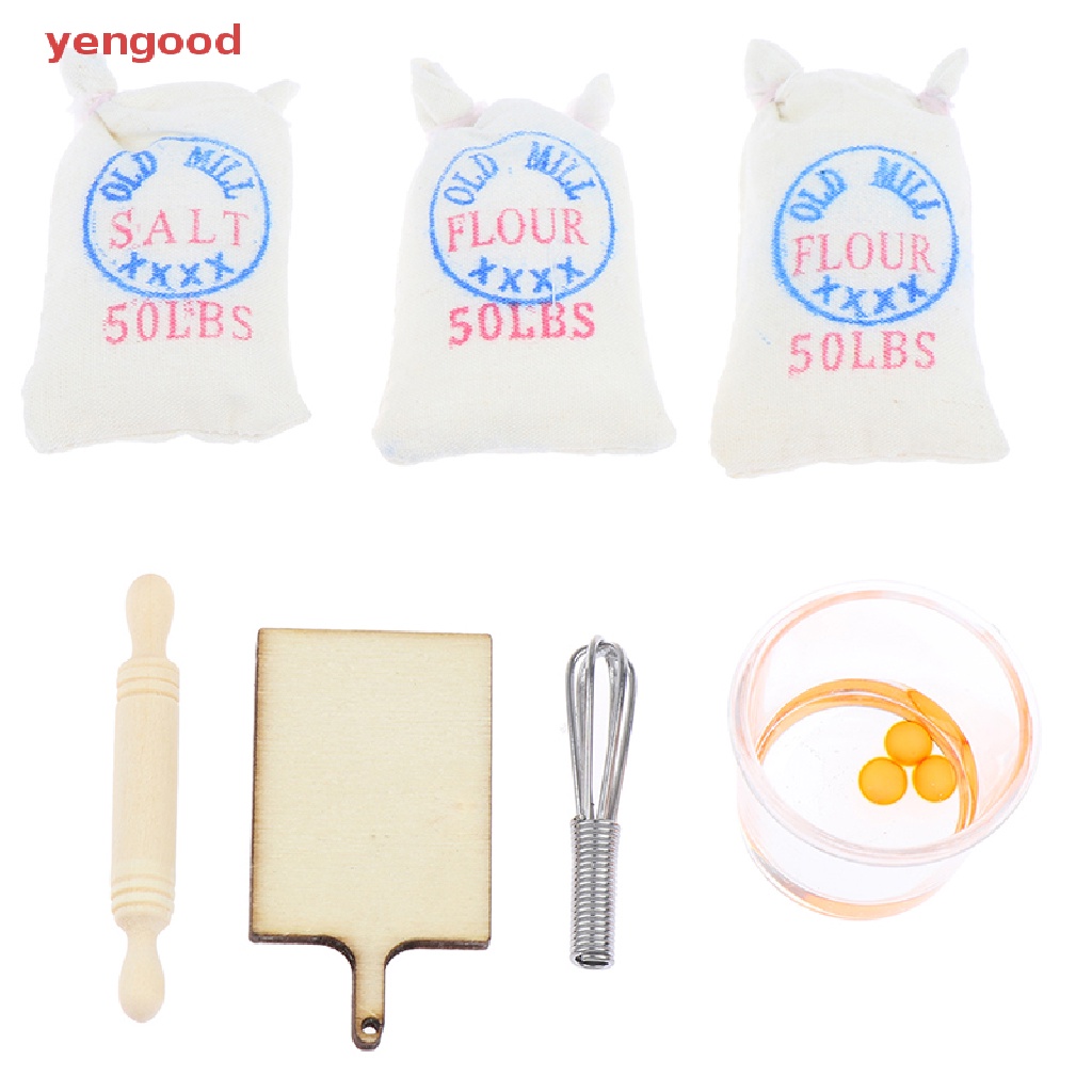 (YGD) Phụ Kiện Mô Hình Máy Đánh Trứng / Bột Muối Nhà Búp Bê Thu Nhỏ 1: 12