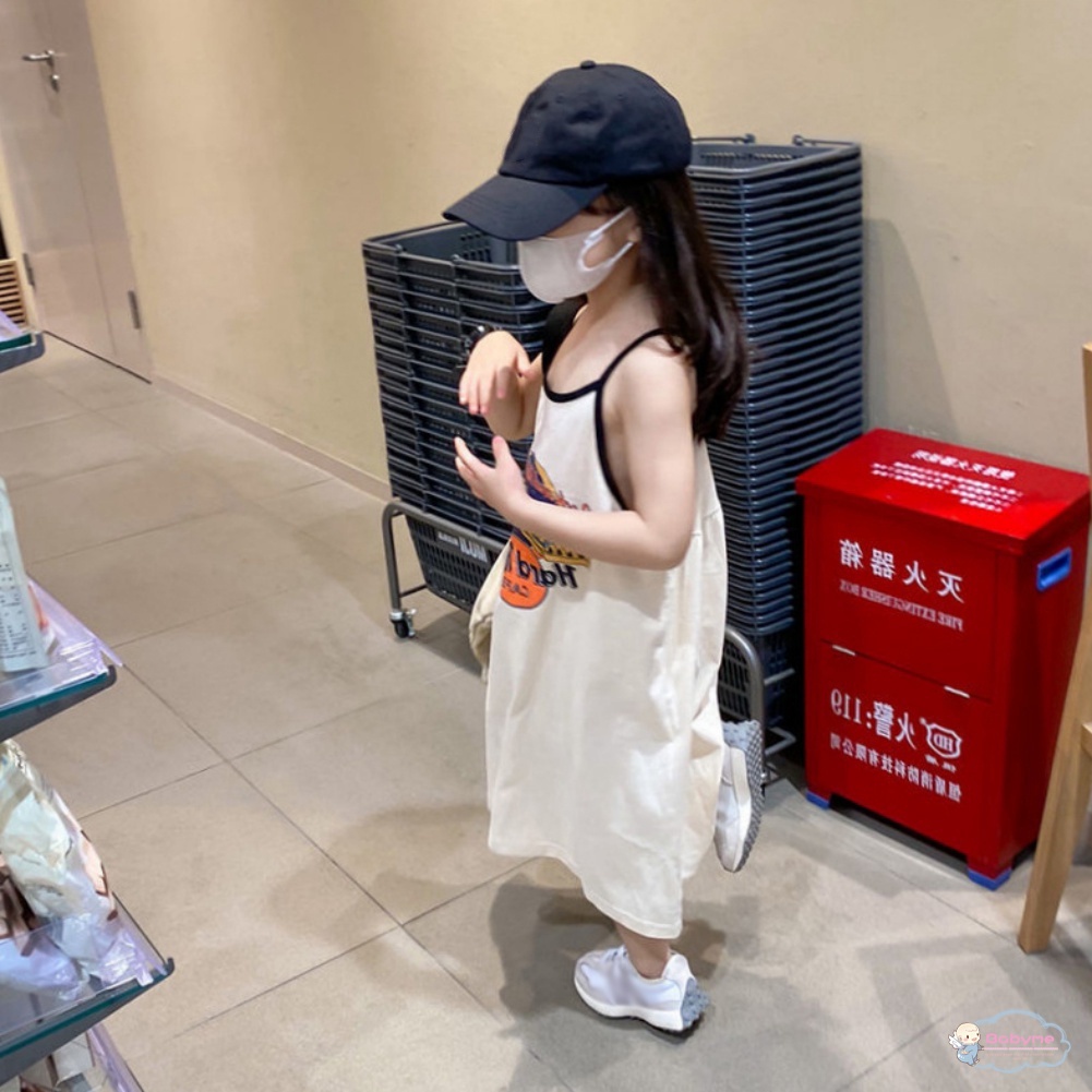Đầm Công Chúa Hai Dây In Hoạt Hình Dễ Thương Dành Cho Bé Gái