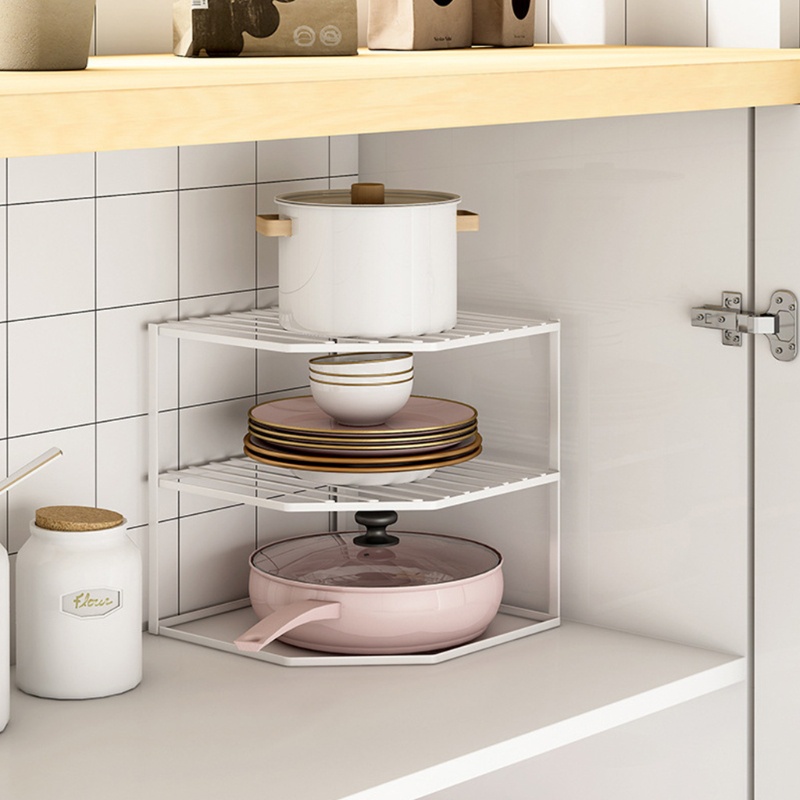 Kệ Kim Loại Bền Chắc Gắn Góc Tủ Nhà Cửa Sáng Tạo Chịu Lực Tốt 1