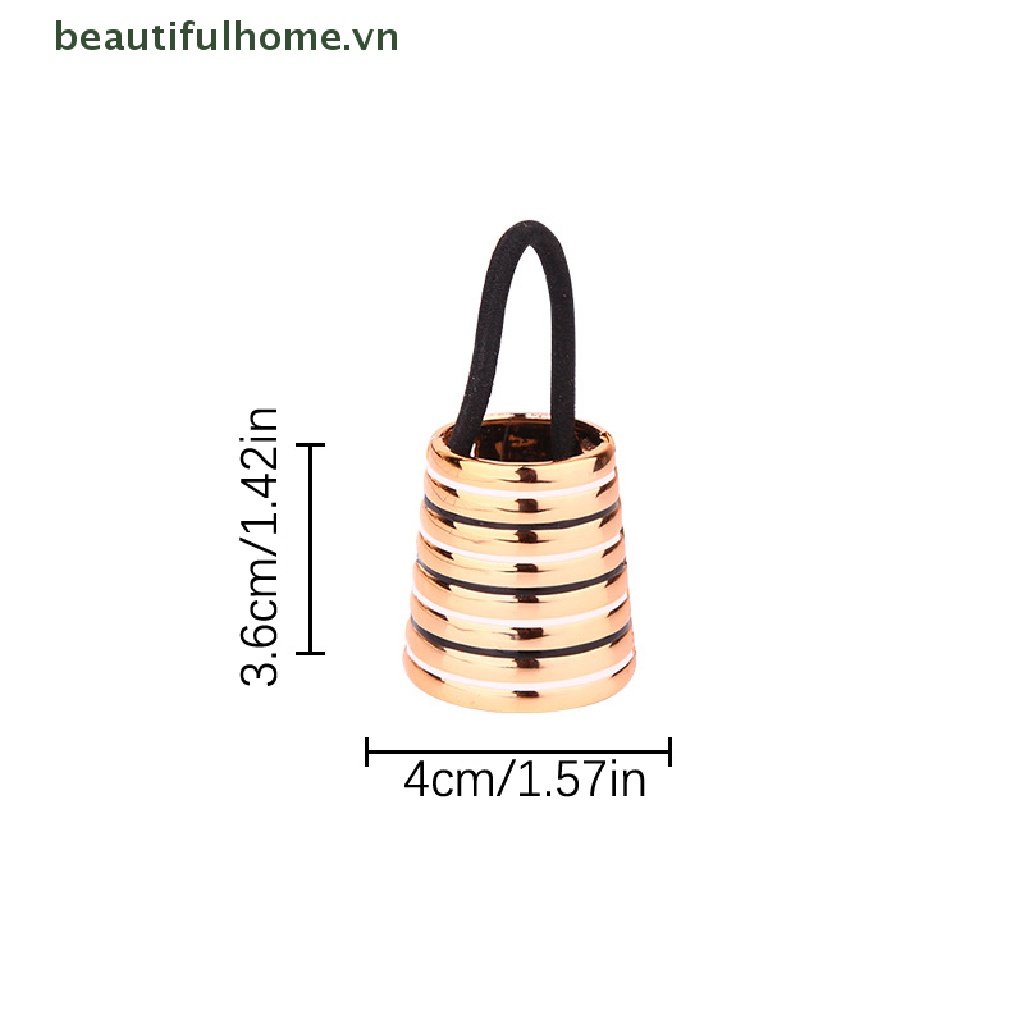 Dây Cột Tóc Đuôi Ngựa Bằng Kim Loại Co Giãn Sang Trọng Cho Nữ