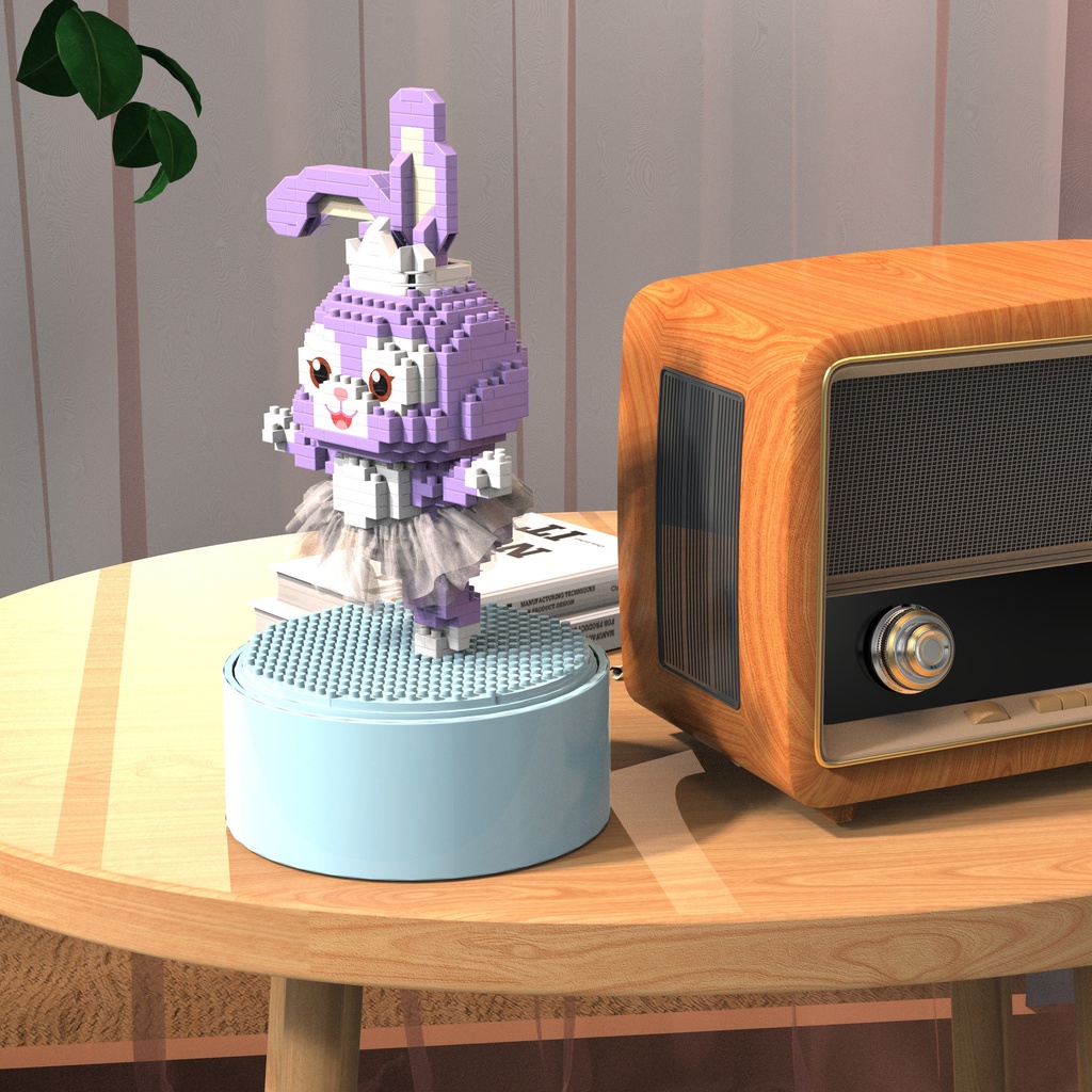 Bộ Đồ Chơi Lắp Ráp Hình Chú Thỏ Múa Ba Lê Xoay Được