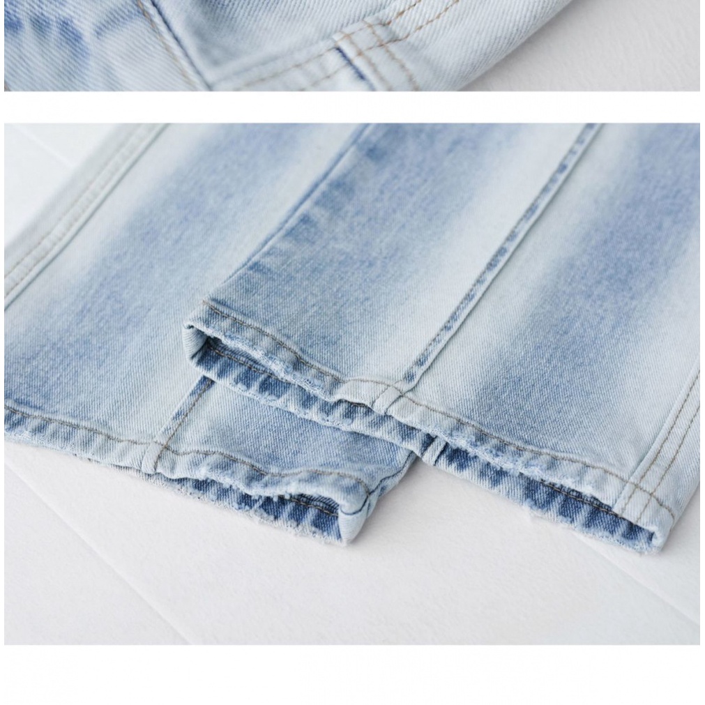 Quần Jean Nhuộm Màu Sắc Tương Phản Phong Cách Retro Nhật Bản Cho Nam