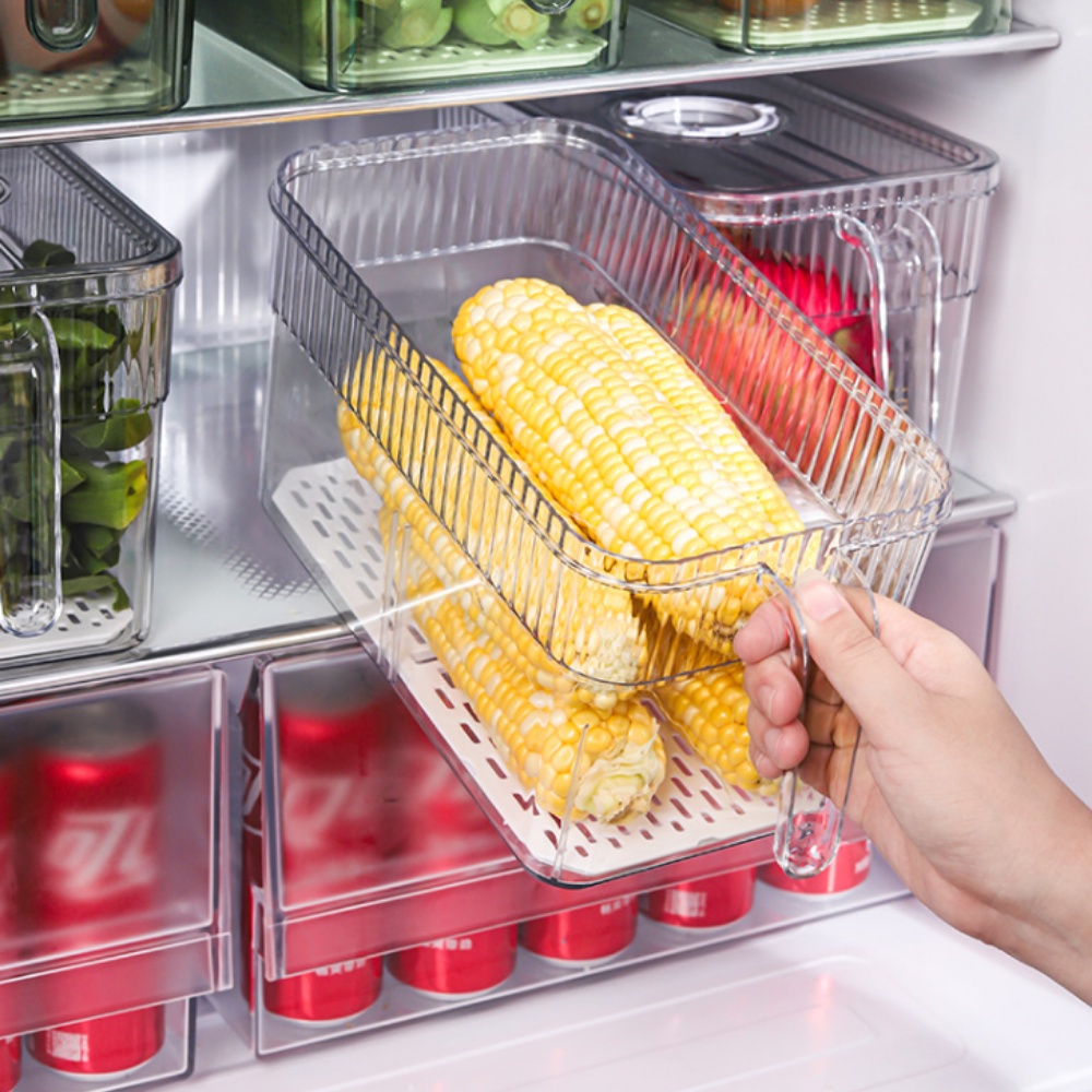 Hộp đựng thực phẩm tủ lạnh tách nước có tay cầm, Chất liệu cao cấp, an toàn cho sức khỏe