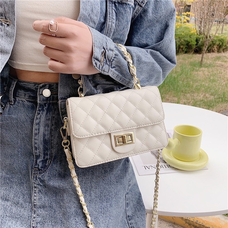 Ielgy Túi Xách messenger Có Dây Xích Đeo Vai Phong Cách Hình Thoi Đa Năng Dành Cho Bạn Nữ