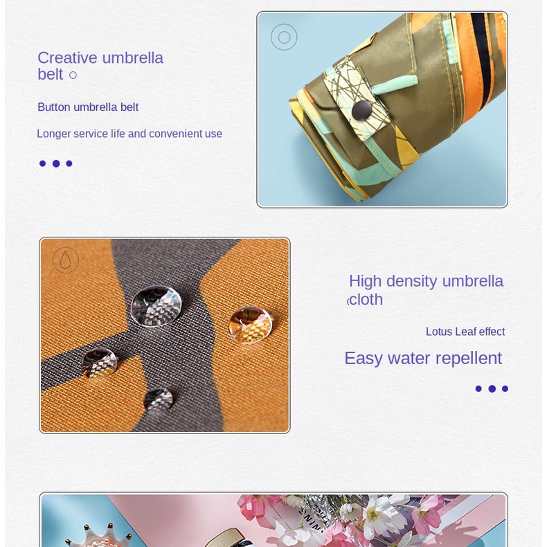 Dù Gấp Siêu Nhẹ Bằng Vinyl Bỏ Túi Tiện Dụng Cho Học Sinh