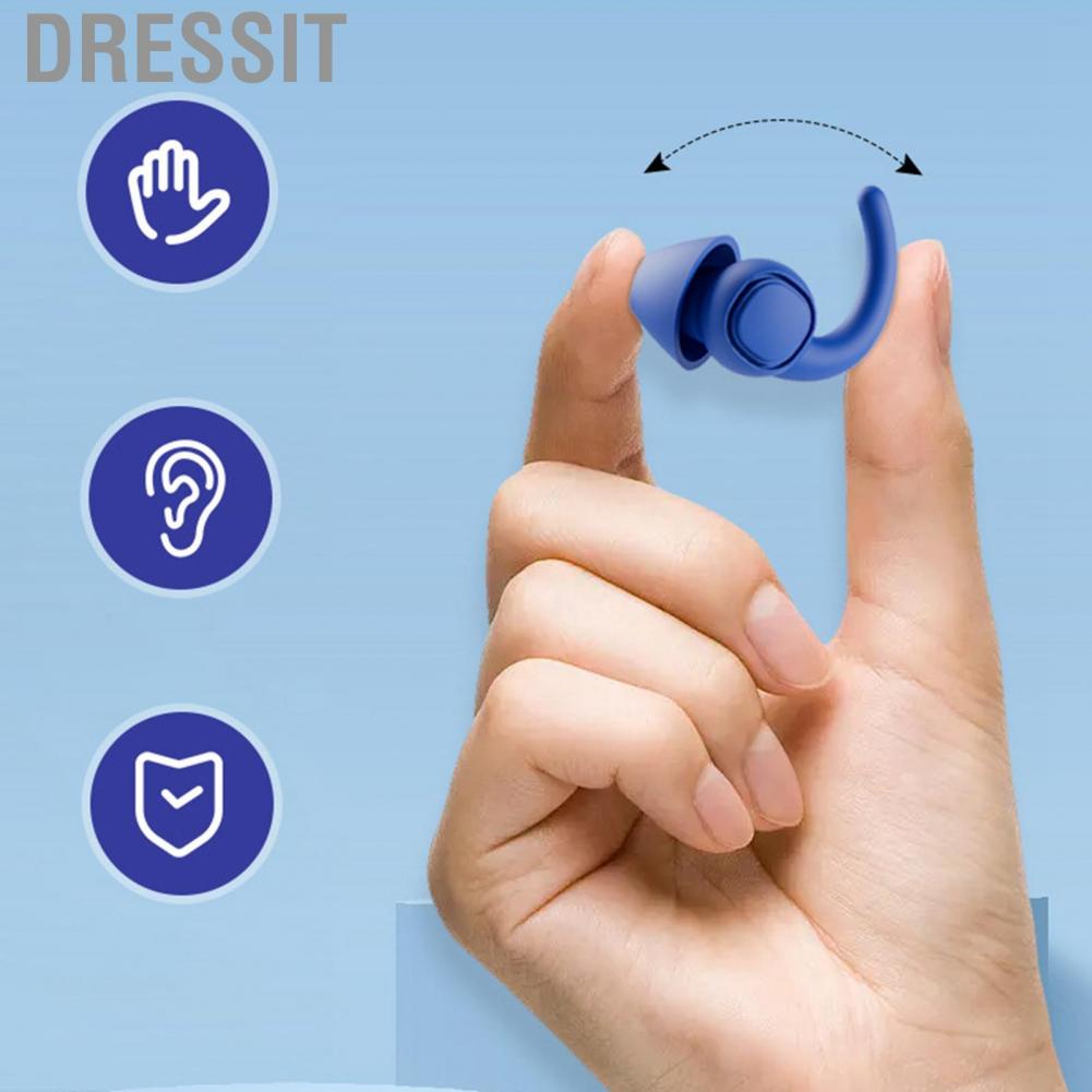 Dressit Soft Silicone Earplugs Waterproof Swimming Noise Reduction Ear Plugs for Sleep Sleeping Dormitory Hearing Protection 7th Generations