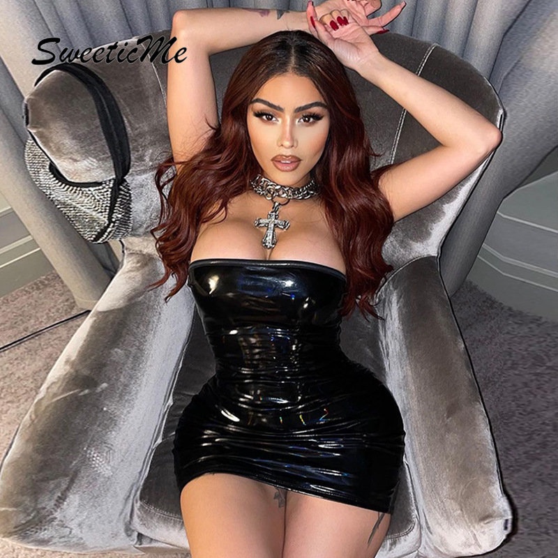 Đầm Không Tay Hở Vai Dáng Ôm Màu Trơn Thời Trang 2023 Dành Cho Bạn Nữ