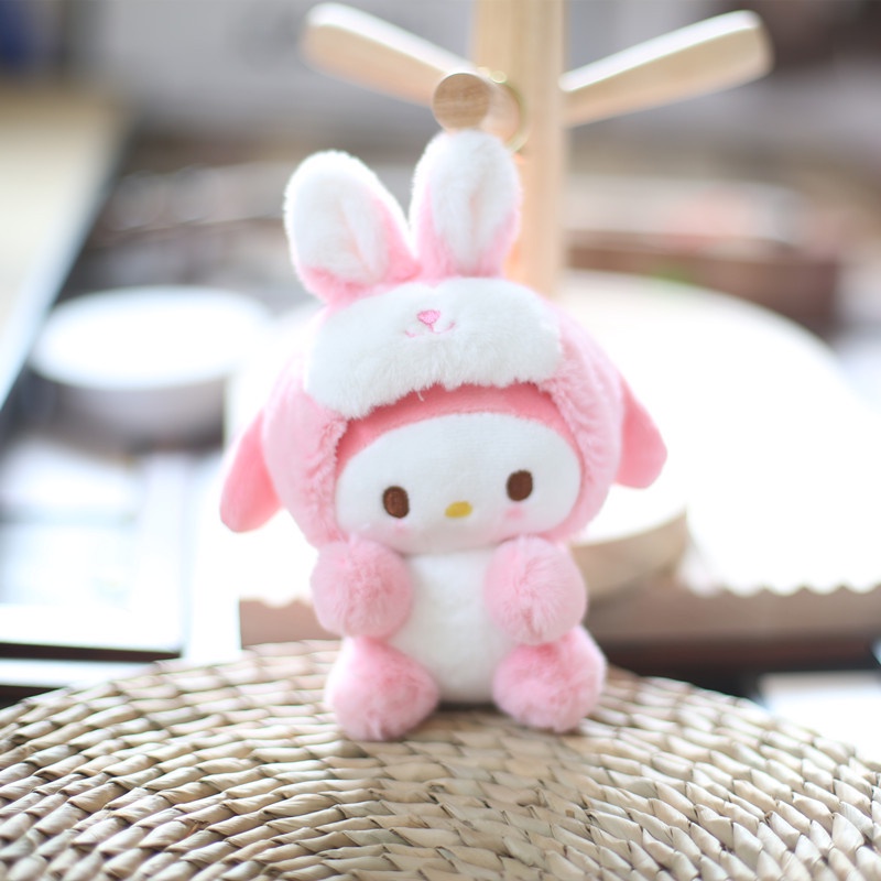 SANRIO Thú Nhồi Bông Hình Thỏ Kuromi Cinnamoroll Dễ Thương Cho Bé Gái