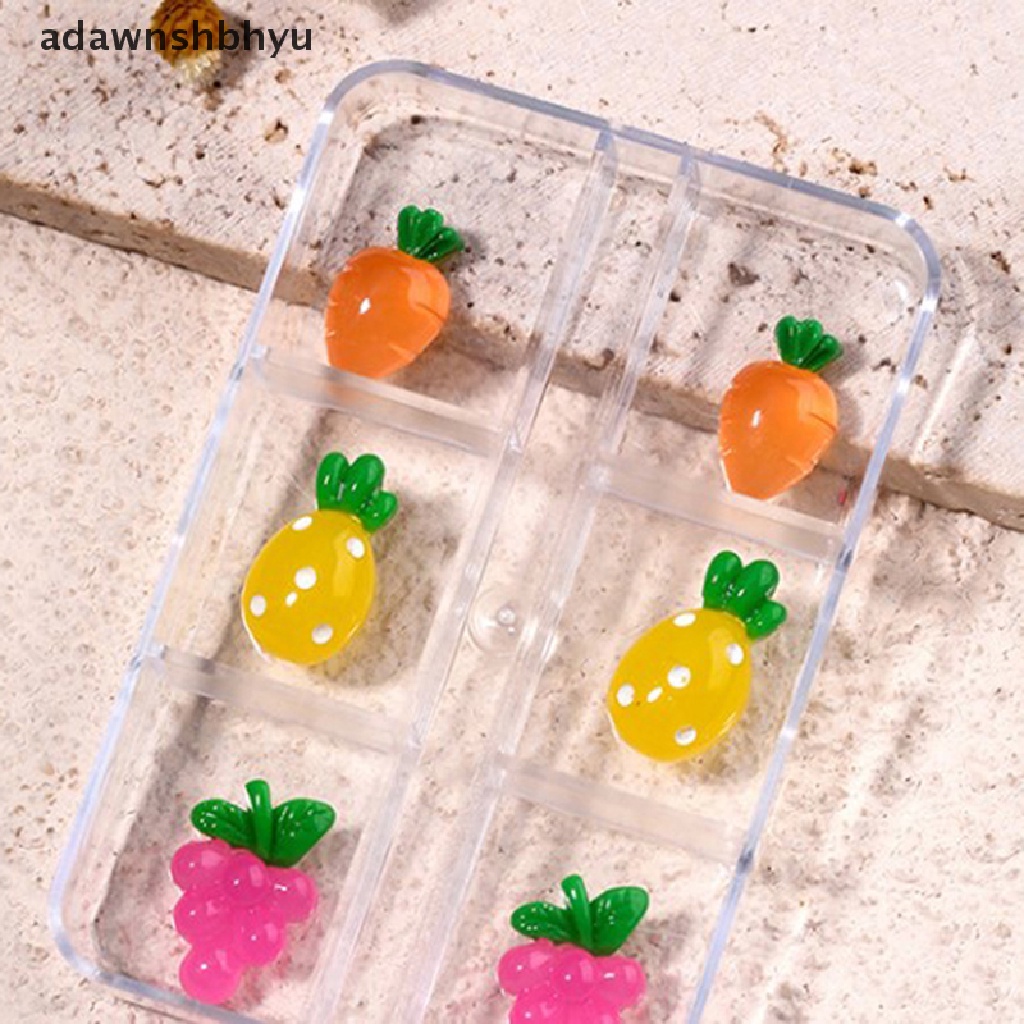 Hộp Nhựa Resin 6 Ngăn Hình Thỏ Hoạt Hình Trang Trí Móng Tay