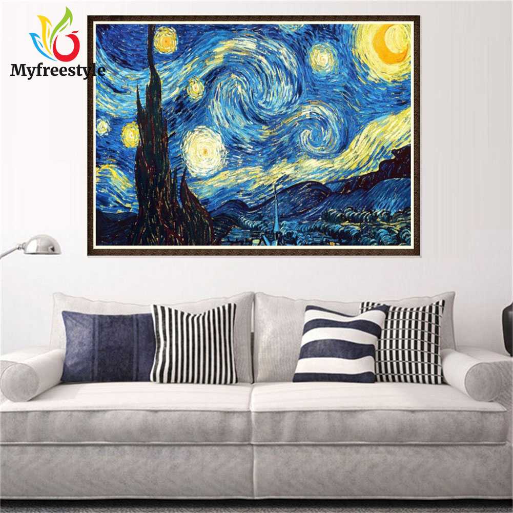 40 x 30cm Tranh Đính Đá Kim Cương Toàn Bộ 5D Diy Hình Vẽ Bầu Trời Đêm