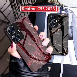 Ốp Điện Thoại Mặt Kính Cường Lực Cứng Chống Sốc Cho Realme C55 2023 Realme C55 C 55 RealmeC55 NFC 2023 4G 5G