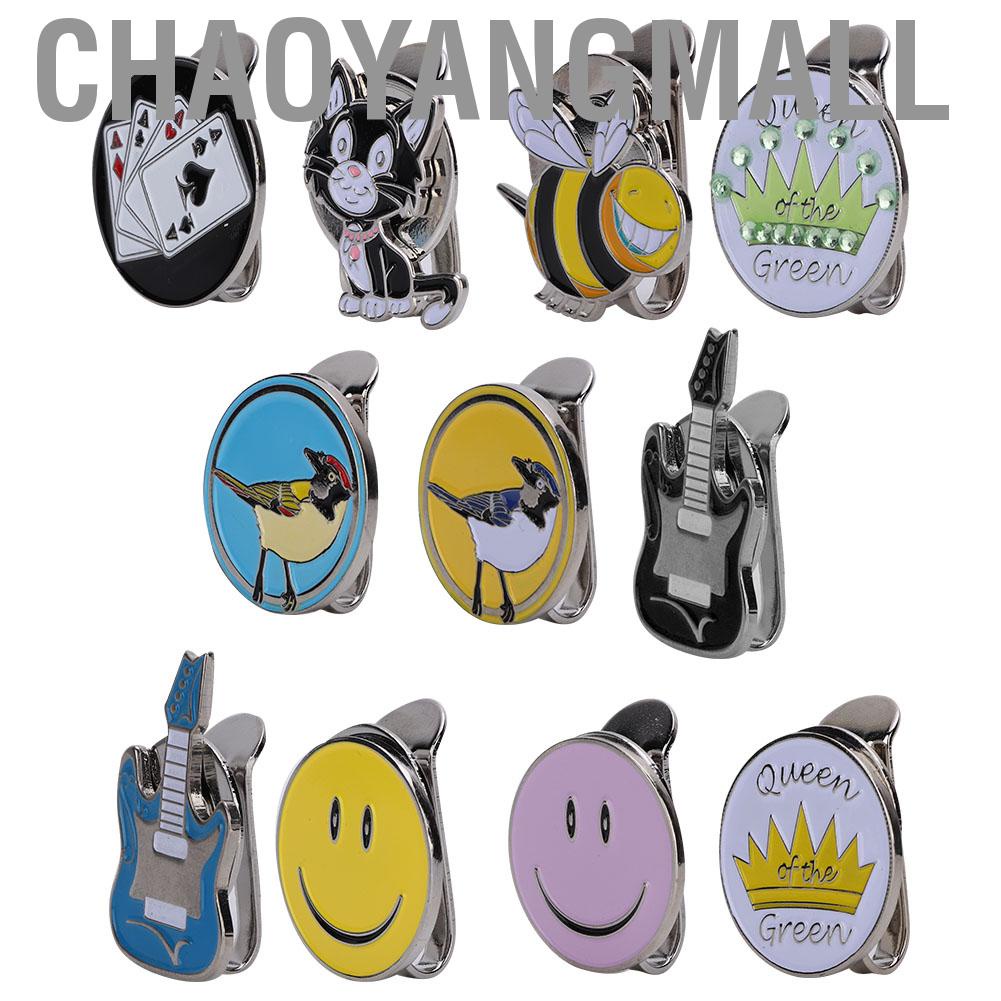 Chaoyangmall Metal Magnetic Golf Cap Hat Visor Clip Ball Marker Accessory Multiple Patterns