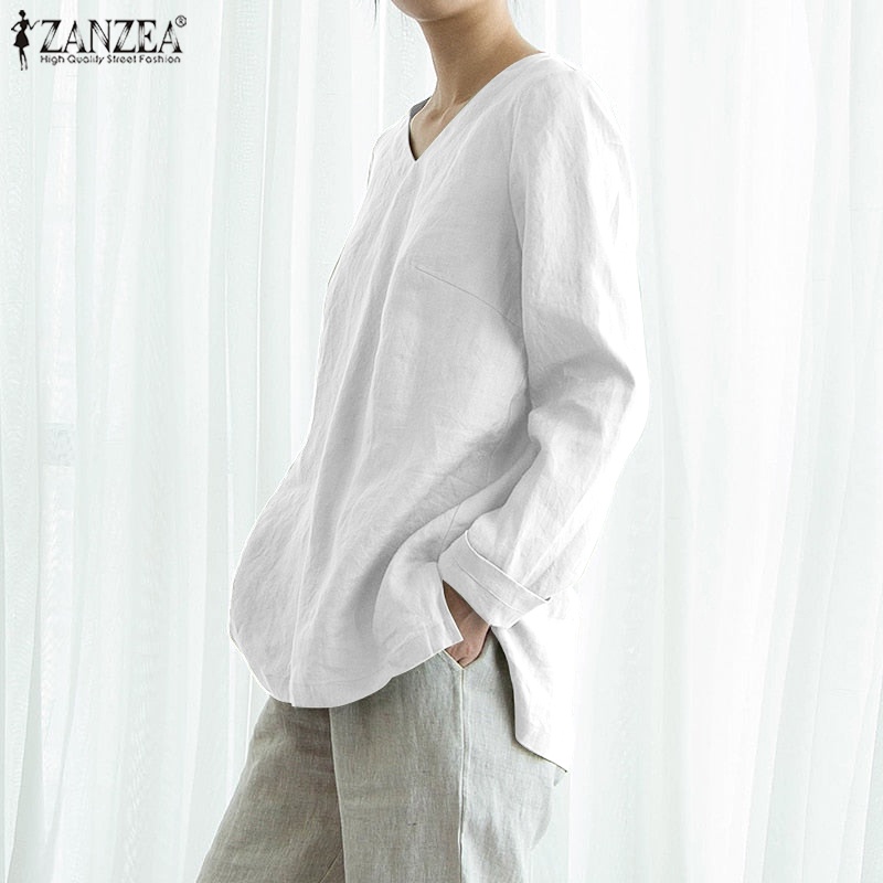 Áo nữ ZANZEA tay dài cổ chữ V thời trang quyến rũ