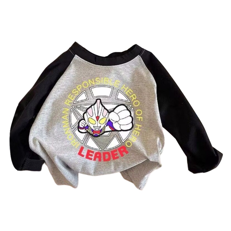 Áo Thun Tay Dài Cổ Tròn In Họa Tiết Hoạt Hình Dễ Phối Đồ Thời Trang Cho Bé Trai Và Gái