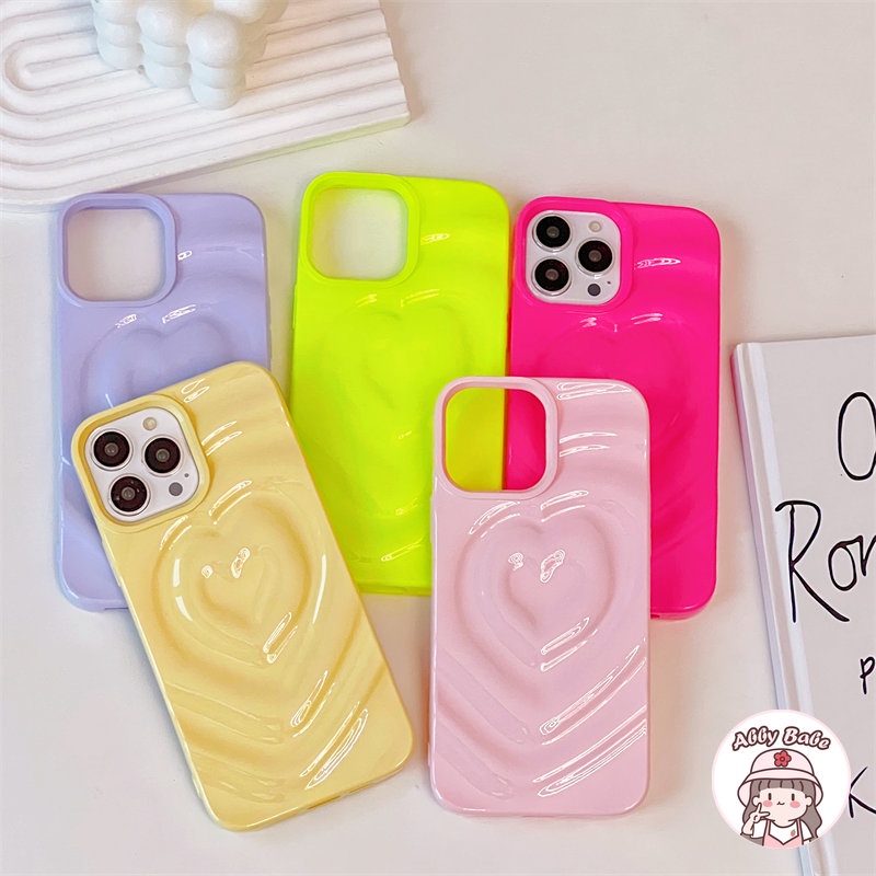 Ốp Điện Thoại TPU Mềm Hình Trái Tim 3D Chống Mồ Hôi Cho IPhone 14 Pro Max 13 12 11 Pro Max