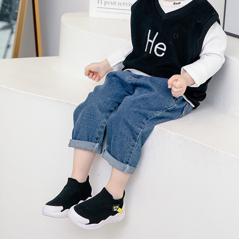 Bololo Giày Lười Dệt Kim Thoáng Khí Thời Trang Cho Bé