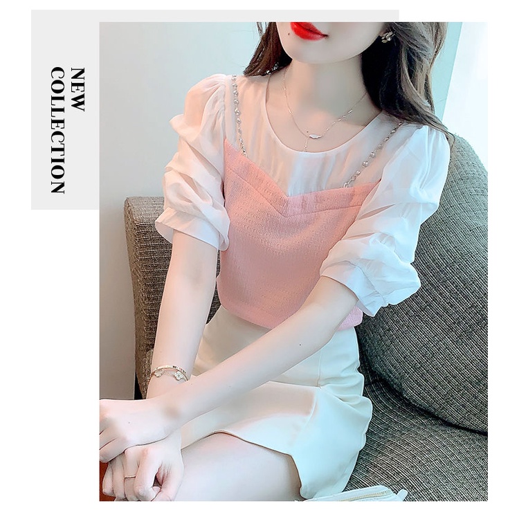 Áo Thun Tay Ngắn Vải Chiffon Phong Cách Mới Dành Cho Nữ