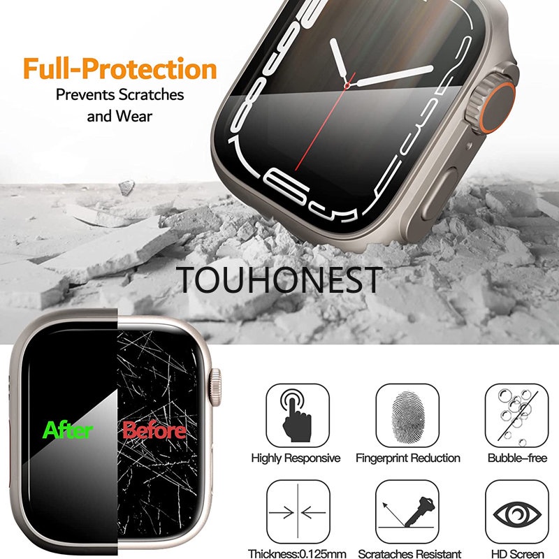 Phù Hợp Ốp Bảo Vệ Bằng PC Dành Cho Đồng Hồ Apple Watch 8 7 6 5 4 45mm 41mm 44mm 40mm