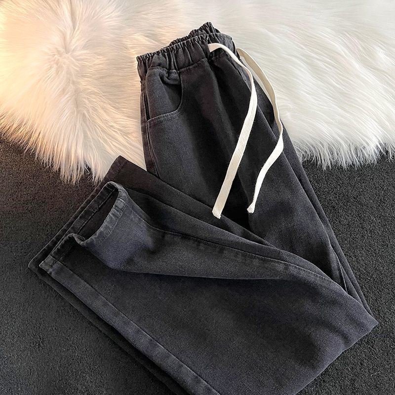 Quần Jean Denim Ống Rộng Phong Cách Hồng Kông Cổ Điển Thời Trang Mùa Hè Hàng Mới Dành Cho Nam Nữ / Trẻ Em Kích Thước Lớn 10 Tuổi