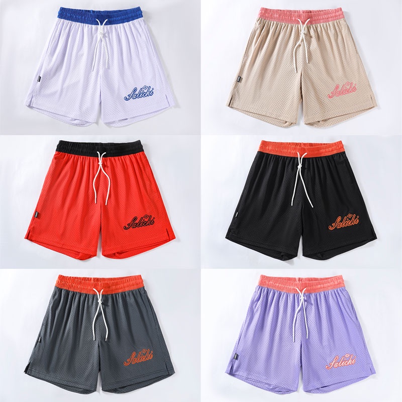 Quần Short Bóng Rổ Hai Mặt Màu Trơn Thoáng Khí Nhanh Khô Thời Trang Mới 2023 Chất Lượng Cao Cho Nam