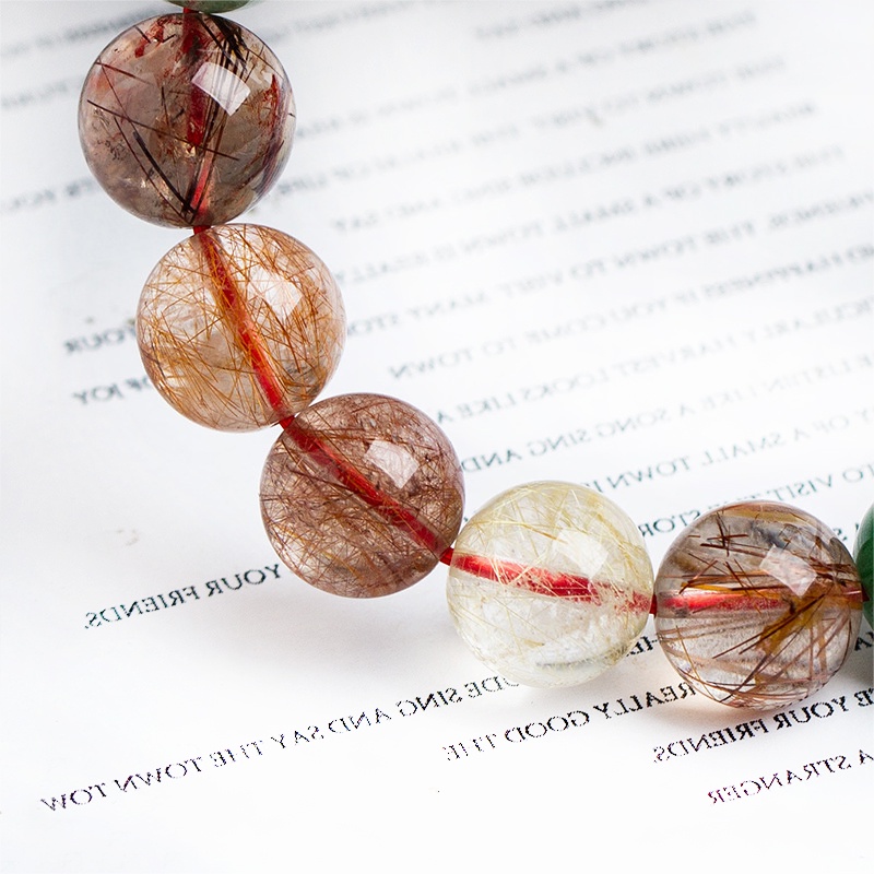 Vòng Tay Chuỗi Hạt Đá Pha Lê Tự Nhiên Nhiều Màu Thời Trang Cho Cặp Đôi