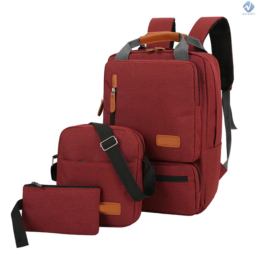 Set 3 Món Gồm Ba Lô + Túi Đeo Chéo + Ví Nhỏ Đựng Laptop 14.5inches