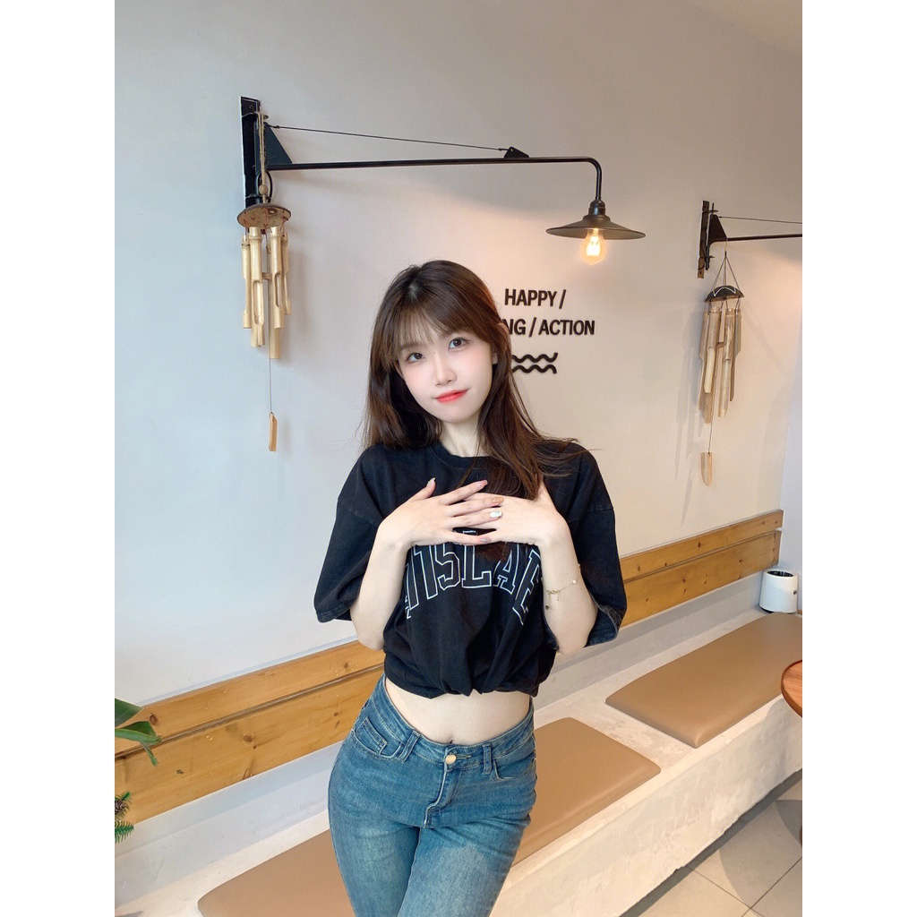 NRVP Áo Thun 100% Cotton Tay Ngắn Dáng Suông In Họa Tiết Hoạt Hình Phong Cách Hàn Quốc Cho Nữ