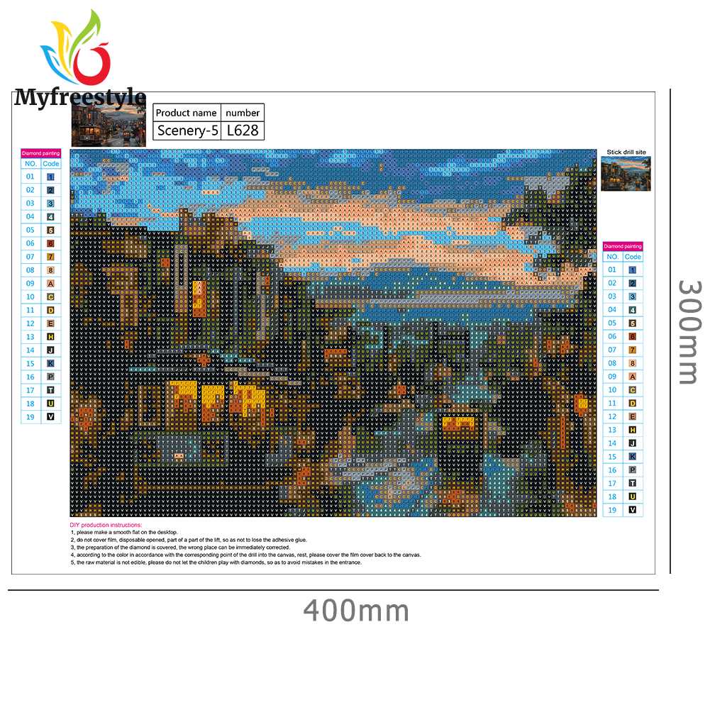 40 X 30cm Tranh Đính Đá Kim Cương Toàn Bộ 5D Diy Hình Vẽ Thành Phố Yên Tĩnh
