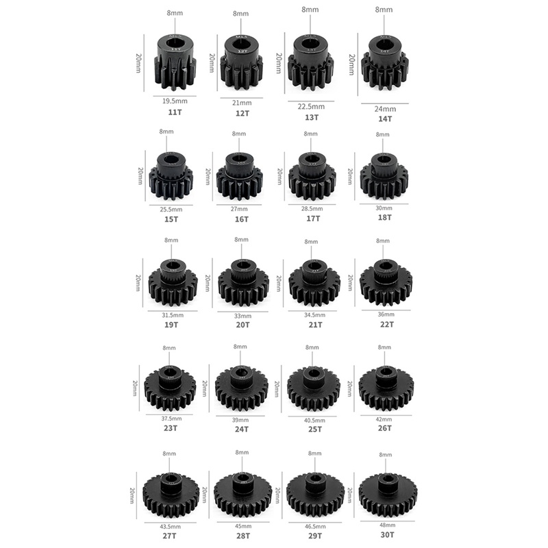 Bánh Răng Động Cơ M1.5 Modulus 8.0 Cho M5 Kèm Vít 11T