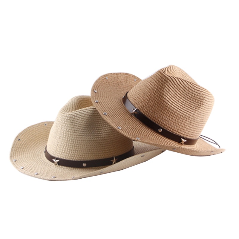 Mũ Cói Cao Bồi Chống Nắng Phong Cách Dân Tộc Phương Tây