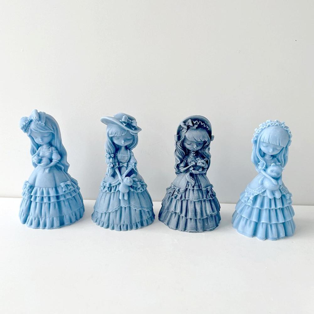 Khuôn Làm Nến Bằng Silicone Hình Búp Bê Công Chúa Gypsum