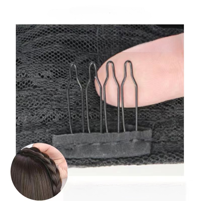 Tóc Giả Dài Xoăn Gợn Sóng Nhỏ Màu Đen / Nâu Tự Nhiên Phong Cách Hàn Quốc Ngọt Ngào Cho Nam Và Nữ