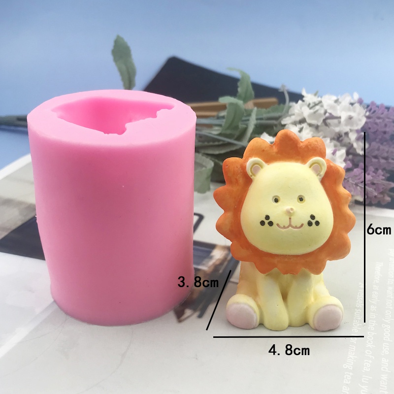 Khuôn Làm Bánh Bằng Silicon Mềm Hình Sư Tử Hoạt Hình 3D Dễ Thương