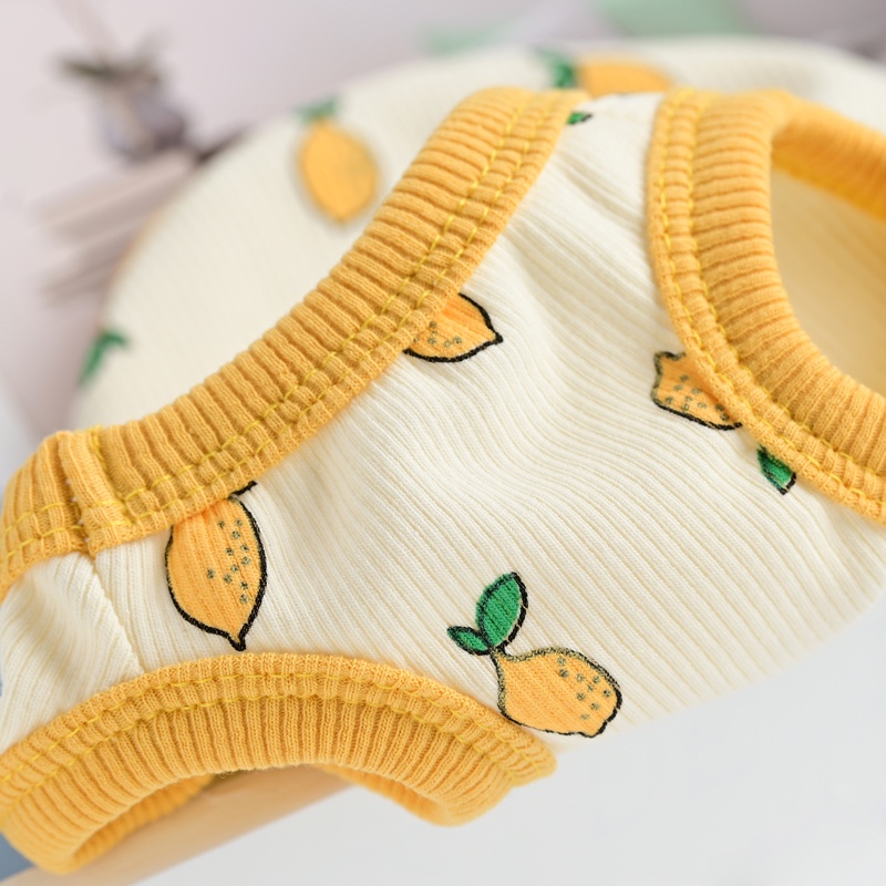 Áo Cotton Mỏng Không Tay In Hình Quả Chanh Thời Trang Mùa Hè Cho Thú Cưng