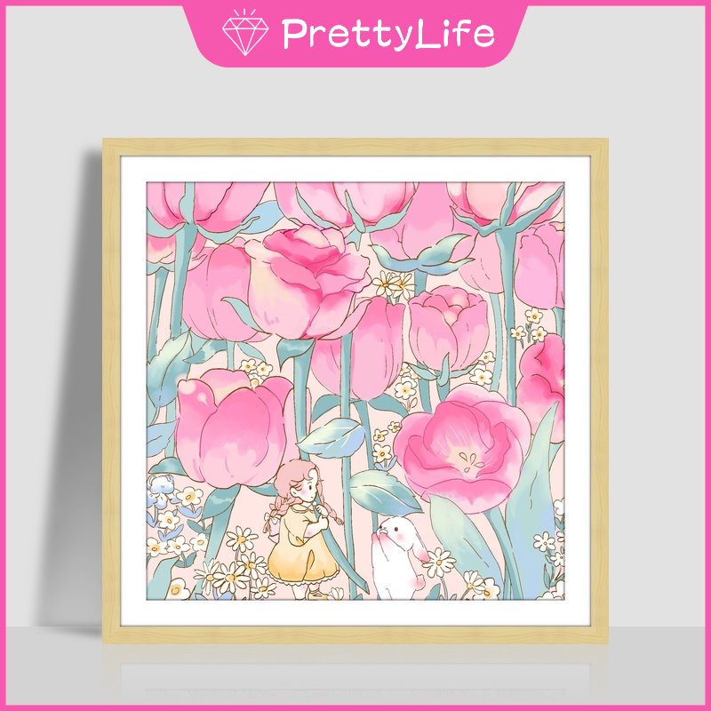 Bộ Tranh Đính Đá 5D Tự Làm 30x30cm Hình Thỏ Hoạt Hình / Cây Cối Trang Trí Nhà Cửa