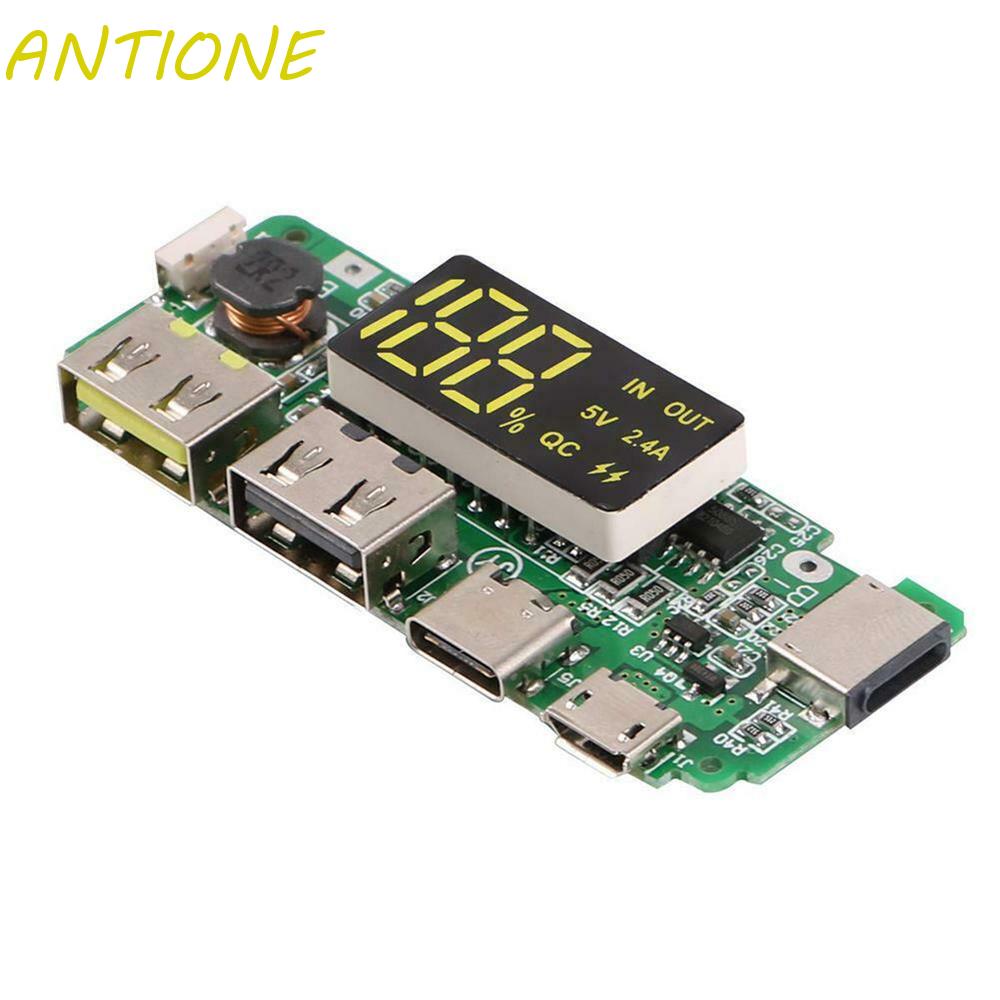 Mô đun sạc dự phòng 18650 5V 2.4A Lithium màn hình led kỹ thuật số cổng USB C bền