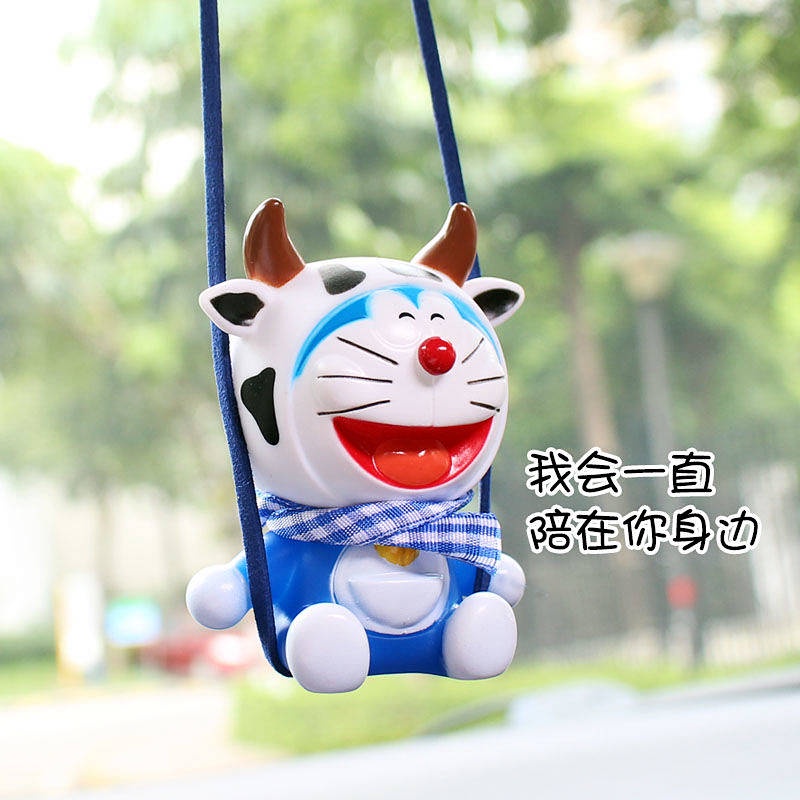 Swing Duck Automobile Hanging Ornament Doraemon Car Rearview Mirror Hangings Cute Zodiac Decoration Car Pendant Decoration KQm6