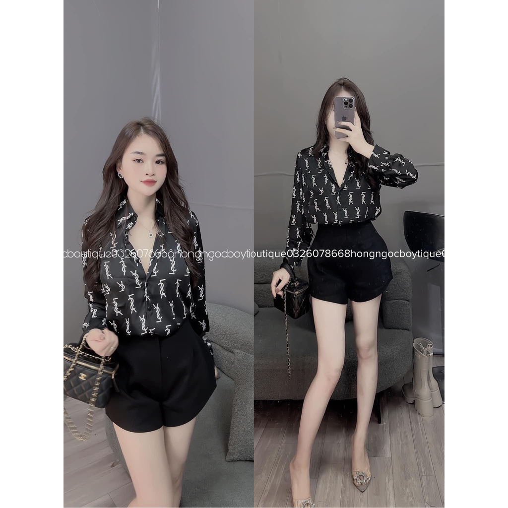 Áo sơ mi lụa chữ mới 2023