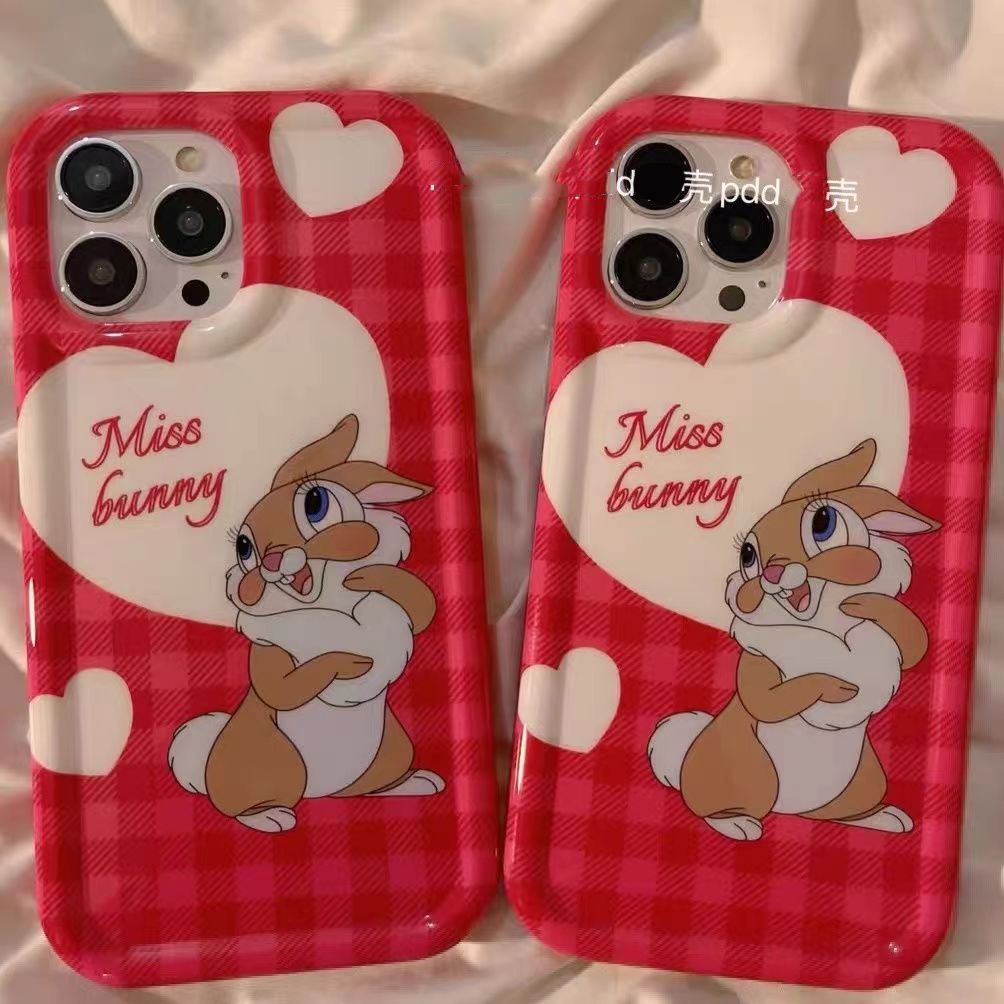 ✅Ốp Điện Thoại Mềm Chống Sốc In Họa Tiết Thỏ Và Trái Tim Cho iPhone 14 / 13 Pro Max 12 / 11 Pro xr / xs 7 / 8