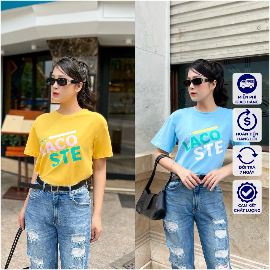 ÁO THUN ÁO PHÔNG CROPTOP XANH DƯƠNG VÀNG VNXK - COTTON 100% 4C FORM CHÂU ÂU