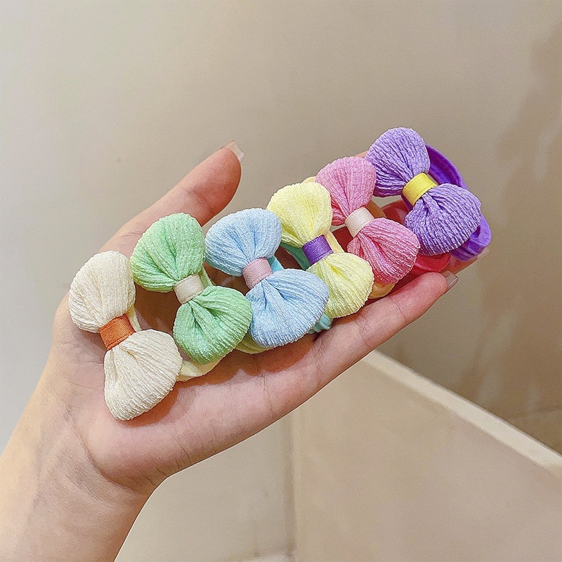 2-10 Dây Buộc Tóc Cao Su Co Giãn Nhiều Màu Sắc Cho Bé