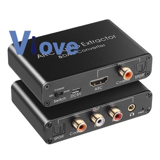 Audio Extractor 192KHz DAC Converter ARC Audio Extractor Support Digital HDMI-Compatible Audio to Analog Stereo Audio