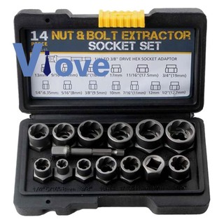 Set 14 dụng cụ tháo bu lông / đai ốc lục giác chuyên dụng