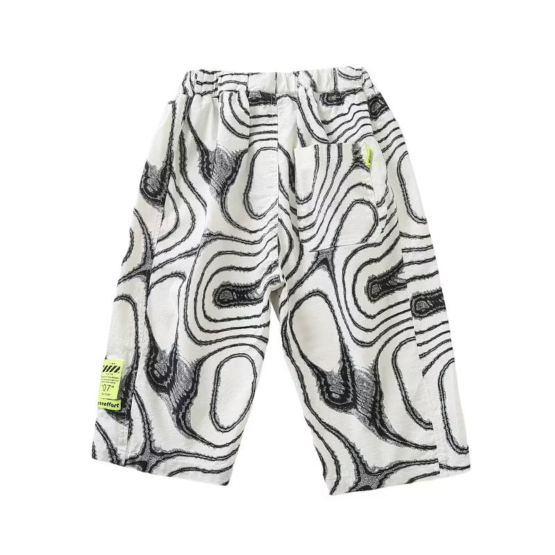 Quần Đùi Cotton Dáng Rộng Có Túi In Hình Dành Cho Bé Trai