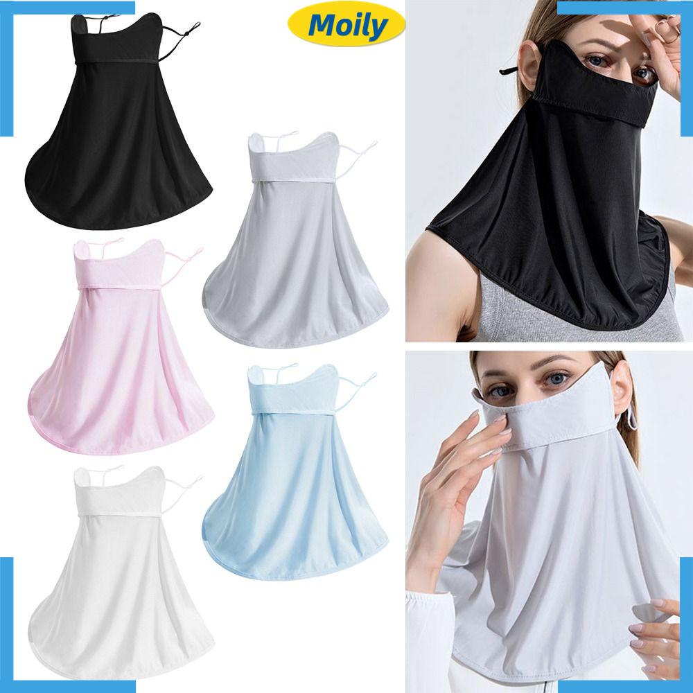 1 Khăn Quàng Cổ Kiêm Khẩu Trang Balaclava Bằng Lụa Lạnh Thoáng Khí Chống Nắng Dùng Khi Đi Xe Đạp
