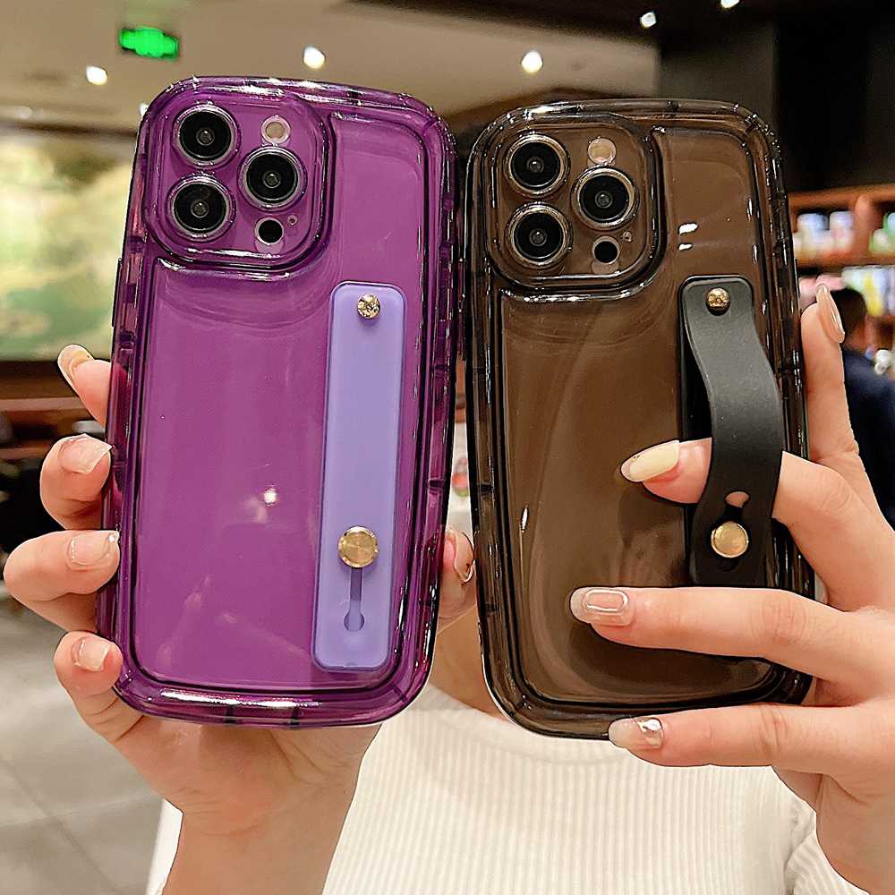 Ốp Điện Thoại Túi Khí Chống Sốc Có Dây Đeo Cổ Tay Cho iPhone SE 2020 6 7 8 Plus X Xs Xr Xs Max 11 12 13 14 Pro Max