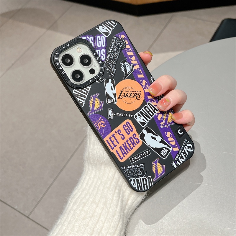 Ốp Điện Thoại Silicon Mềm Viền Đen Hình NBA LAKERS Cho IPhone 14 13 Pro MAX 12 Pro MAX 11 Pro MAX XS MAX XR X 7 8 Plus