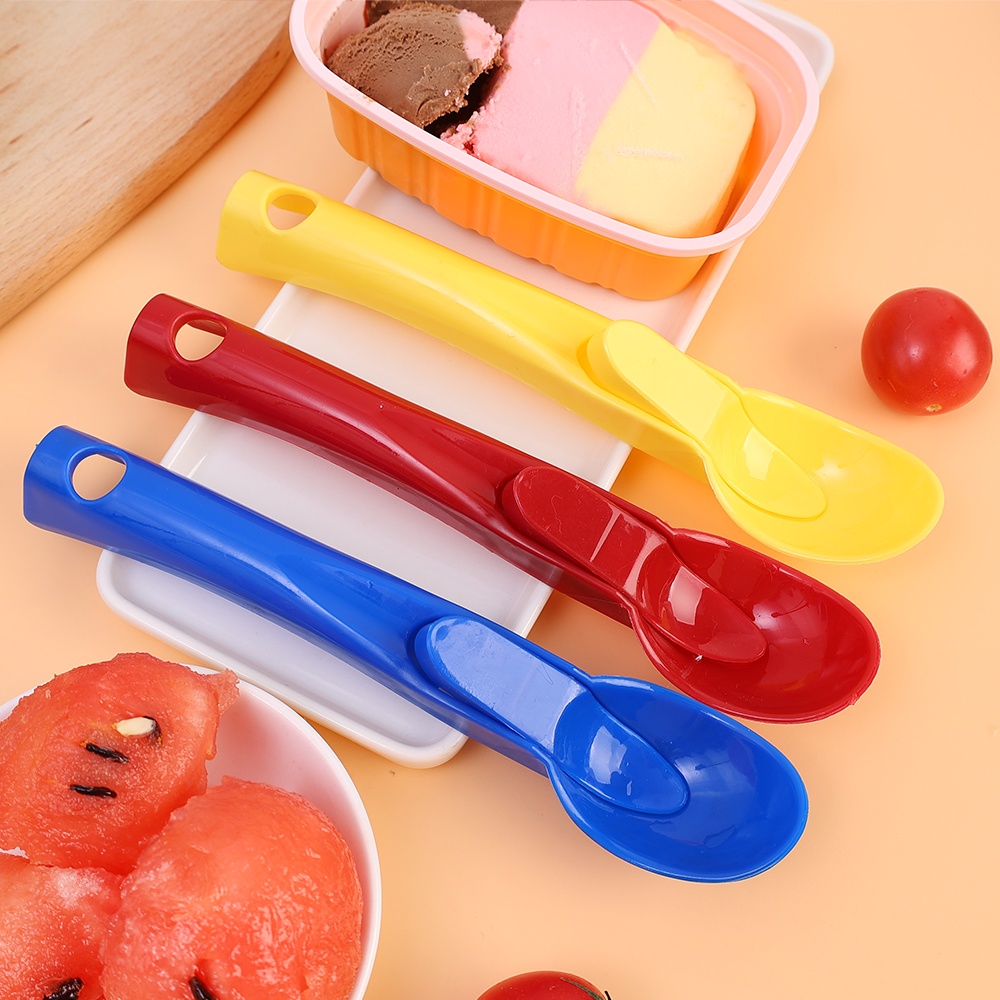 1 Muỗng Múc Kem / Trái Cây / Món Tráng Miệng Bằng Nhựa Dày Dặn Màu Sắc Ngẫu Nhiên Chất Lượng Cao Dễ Vệ Sinh