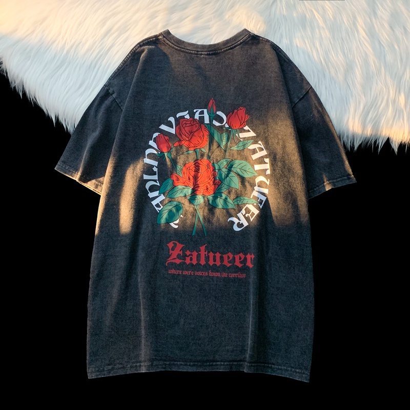 NRVP Áo Thun 100% Cotton Tay Ngắn Dáng Rộng In Họa Tiết Độc Đáo Phong Cách Hàn Quốc Thời Trang Cho Nam Và Nữ