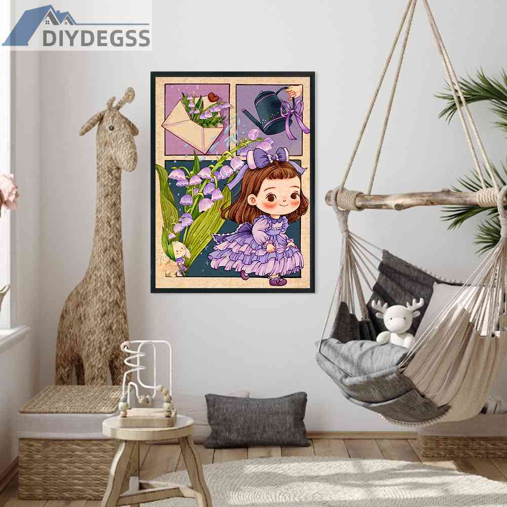Cuộn Chỉ Thêu Cotton 11CT DIY Hình Cô Gái Nhỏ Xinh Xắn